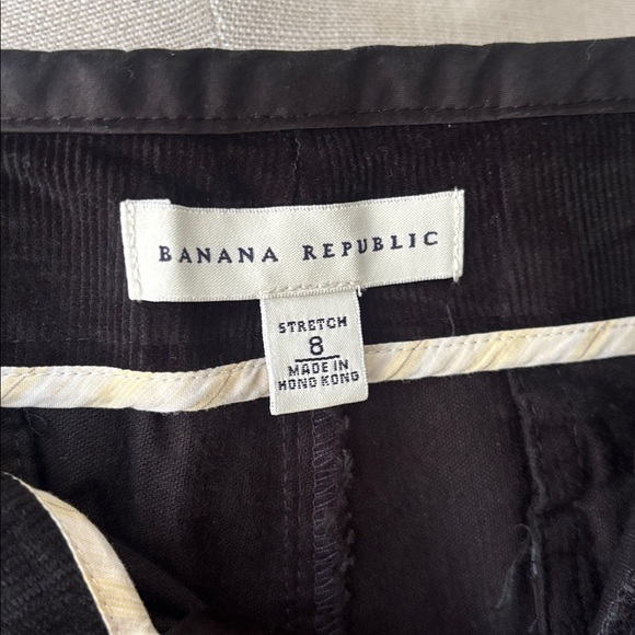 Banana Republic Corduroy Pants Womens Size 8 Black Mid Rise Wide Leg Side Pocket - Picture 4 of 5